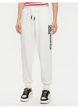 Karl Lagerfeld Jeans Spodnie dresowe A1W10058 Biały Regular Fit ze sklepu MODIVO w kategorii Spodnie damskie - zdjęcie 182614992
