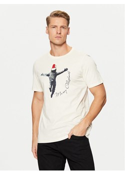 Blend T-Shirt 20717591 Écru Regular Fit ze sklepu MODIVO w kategorii T-shirty męskie - zdjęcie 182615133