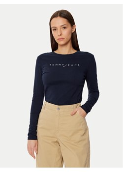 Tommy Jeans Bluzka DW0DW19434 Granatowy Slim Fit ze sklepu MODIVO w kategorii Bluzki damskie - zdjęcie 182615290