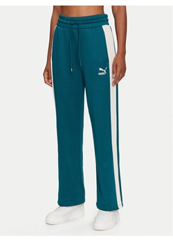 Puma Spodnie dresowe Iconic T7 627996 Zielony Straight Leg ze sklepu MODIVO w kategorii Spodnie damskie - zdjęcie 182615394