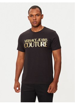 Versace Jeans Couture T-Shirt 77GAHT05 Czarny Regular Fit ze sklepu MODIVO w kategorii T-shirty męskie - zdjęcie 182615554