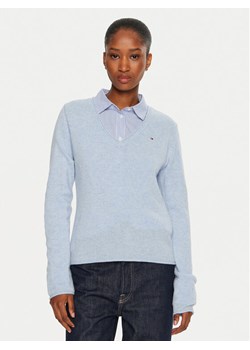 Tommy Hilfiger Sweter WW0WW43505 Niebieski Regular Fit ze sklepu MODIVO w kategorii Swetry damskie - zdjęcie 182615700