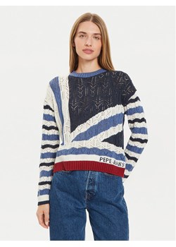 Pepe Jeans Sweter Harlow PL702202 Granatowy Regular Fit ze sklepu MODIVO w kategorii Swetry damskie - zdjęcie 182615801