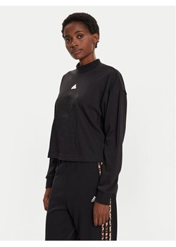adidas Bluza French Terry Print IP2267 Czarny Loose Fit ze sklepu MODIVO w kategorii Bluzy damskie - zdjęcie 182615940