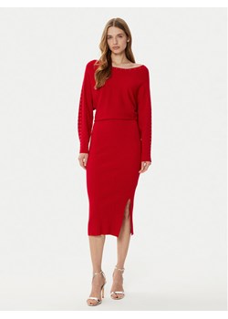 Morgan Sukienka dzianinowa 242-RMLIDO Czerwony Slim Fit ze sklepu MODIVO w kategorii Sukienki - zdjęcie 182616094