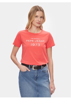 Pepe Jeans T-Shirt Harbor PL505743 Czerwony Regular Fit ze sklepu MODIVO w kategorii Bluzki damskie - zdjęcie 182616433