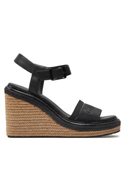 Calvin Klein Espadryle Wedge Sandal 70 He HW0HW02050 Czarny ze sklepu MODIVO w kategorii Sandały damskie - zdjęcie 182616613