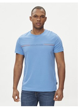 Tommy Hilfiger T-Shirt Stripe Chest MW0MW34428 Niebieski Regular Fit ze sklepu MODIVO w kategorii T-shirty męskie - zdjęcie 182616663