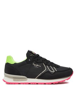 Pepe Jeans Sneakersy Brit Neon W PLS40011 Czarny ze sklepu MODIVO w kategorii Buty sportowe damskie - zdjęcie 182616871