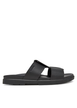 Calvin Klein Klapki Lug Sandal Double T Lth HM0HM01734 Czarny ze sklepu MODIVO w kategorii Klapki męskie - zdjęcie 182616893