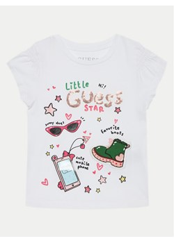 Guess T-Shirt K5RI14 K6YW4 Biały Regular Fit ze sklepu MODIVO w kategorii Bluzki dziewczęce - zdjęcie 182617323