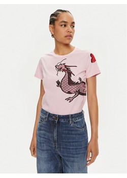 Pinko T-Shirt Quentin 100535 A1QT Różowy Regular Fit ze sklepu MODIVO w kategorii Bluzki damskie - zdjęcie 182617330