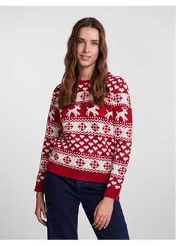 Pieces Sweter 17121018 Czerwony Regular Fit ze sklepu MODIVO w kategorii Swetry damskie - zdjęcie 182618144