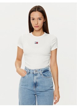 Tommy Jeans T-Shirt DW0DW20463 Biały Slim Fit ze sklepu MODIVO w kategorii Bluzki damskie - zdjęcie 182618261