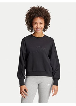 adidas Bluza ALL SZN French Terry 3-Stripes JI9100 Czarny Loose Fit ze sklepu MODIVO w kategorii Bluzy damskie - zdjęcie 182618872