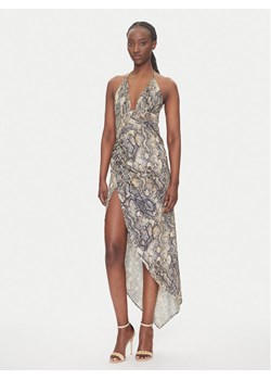 Just Cavalli Sukienka koktajlowa 78PAO932 Beżowy Slim Fit ze sklepu MODIVO w kategorii Sukienki - zdjęcie 182619122
