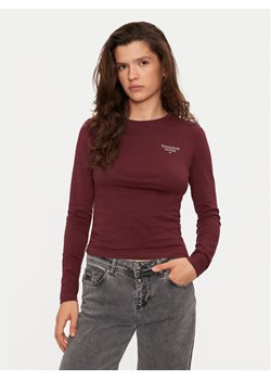 Tommy Jeans Bluzka Essential DW0DW18793 Bordowy Slim Fit ze sklepu MODIVO w kategorii Bluzki damskie - zdjęcie 182619212