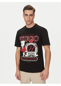 HUGO T-Shirt Daporoni 50538254 Czarny Relaxed Fit ze sklepu MODIVO w kategorii T-shirty męskie - zdjęcie 182619494
