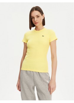 Lacoste T-Shirt TF5538 Żółty Slim Fit ze sklepu MODIVO w kategorii Bluzki damskie - zdjęcie 182619511