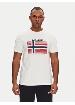 Napapijri T-Shirt S-Lari NP0A4IE52061 Biały Regular Fit ze sklepu MODIVO w kategorii T-shirty męskie - zdjęcie 182619554