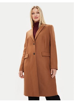 Tommy Hilfiger Płaszcz wełniany WW0WW39753 Brązowy Regular Fit ze sklepu MODIVO w kategorii Płaszcze damskie - zdjęcie 182619581