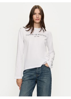 Tommy Hilfiger Bluzka Logo WW0WW43620 Biały Regular Fit ze sklepu MODIVO w kategorii Bluzki damskie - zdjęcie 182619872