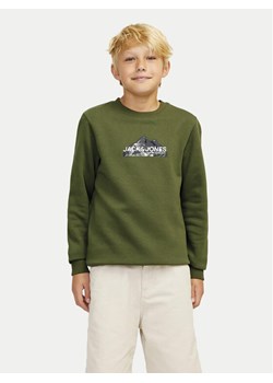 Jack&Jones Junior Bluza Mountain Logo 12263372 Zielony Relaxed Fit ze sklepu MODIVO w kategorii Bluzy chłopięce - zdjęcie 182619924