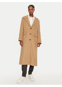 United Colors Of Benetton Płaszcz wełniany 28HFDN069 Beżowy Regular Fit ze sklepu MODIVO w kategorii Płaszcze damskie - zdjęcie 182619962