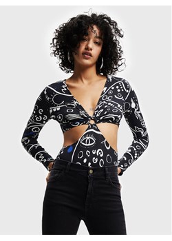 Desigual Body 22WWQK06 Czarny Slim Fit - id: 0000301492986 - marki Desigual - 182620192 Desigual Body 22WWQK06 Czarny Slim Fit ze sklepu MODIVO w kategorii Bluzki damskie - zdjęcie 182620192