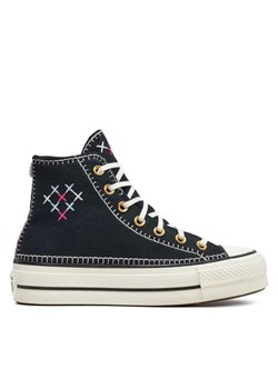 Converse Trampki Chuck Taylor All Star Lift Crafted Stitching Platform Hi A08731C Czarny ze sklepu MODIVO w kategorii Trampki damskie - zdjęcie 182620553