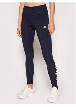 adidas Legginsy Essentials Logo H07781 Granatowy Extra Slim Fit ze sklepu MODIVO w kategorii Spodnie damskie - zdjęcie 182620561