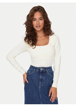 ONLY Bluzka Lea 15302647 Biały Slim Fit ze sklepu MODIVO w kategorii Bluzki damskie - zdjęcie 182620674