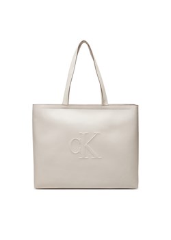 Calvin Klein Jeans Torebka Sculpted Slim Tote34 LV04K3070G Écru ze sklepu MODIVO w kategorii Torby Shopper bag - zdjęcie 182620791