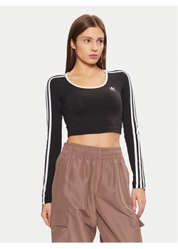 adidas Bluzka adicolor 3-Stripes JD4624 Czarny Slim Fit ze sklepu MODIVO w kategorii Bluzki damskie - zdjęcie 182620820