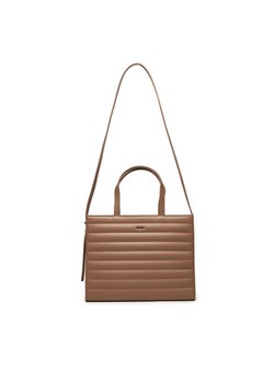 Calvin Klein Torebka Line Quilt Medium Tote K60K612120 Brązowy ze sklepu MODIVO w kategorii Torby Shopper bag - zdjęcie 182621103