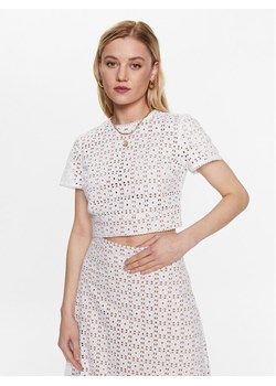 MICHAEL Michael Kors Top MS340HG8BK Biały Slim Fit ze sklepu MODIVO w kategorii Bluzki damskie - zdjęcie 182622384