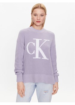 Calvin Klein Jeans Sweter J20J221347 Fioletowy Regular Fit ze sklepu MODIVO w kategorii Swetry damskie - zdjęcie 182622562