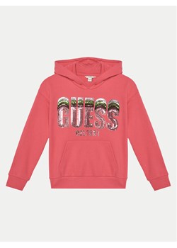 Guess Bluza J5RQ00 KAD74 Różowy Regular Fit ze sklepu MODIVO w kategorii Bluzy chłopięce - zdjęcie 182622594