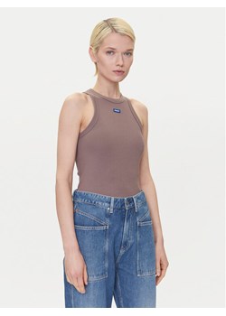 HUGO Top 50508857 Brązowy Slim Fit ze sklepu MODIVO w kategorii Bluzki damskie - zdjęcie 182622844
