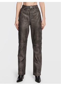 Remain Spodnie skórzane Lynn RM1819 Czarny Regular Fit ze sklepu MODIVO w kategorii Spodnie damskie - zdjęcie 182623151