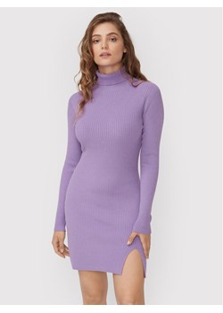 Kontatto Sukienka dzianinowa 3M7616 Fioletowy Slim Fit ze sklepu MODIVO w kategorii Sukienki - zdjęcie 182623212