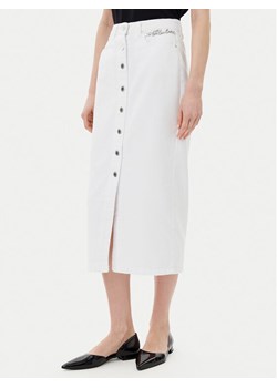 KARL LAGERFELD Spódnica jeansowa A2W12020 Biały Regular Fit ze sklepu MODIVO w kategorii Spódnice - zdjęcie 182623401