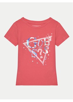 Guess T-Shirt K5RI00 K6YW4 Różowy Regular Fit ze sklepu MODIVO w kategorii Bluzki dziewczęce - zdjęcie 182623881