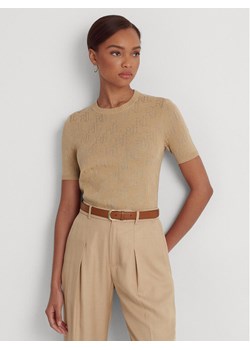 Lauren Ralph Lauren Sweter 200909156001 Beżowy Regular Fit ze sklepu MODIVO w kategorii Swetry damskie - zdjęcie 182623942