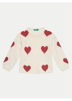United Colors Of Benetton Sweter 1076H102A Biały Regular Fit ze sklepu MODIVO w kategorii Swetry dziewczęce - zdjęcie 182624074