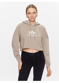 Alpha Industries Bluza Basic 116057 Beżowy Regular Fit ze sklepu MODIVO w kategorii Bluzy damskie - zdjęcie 182624094