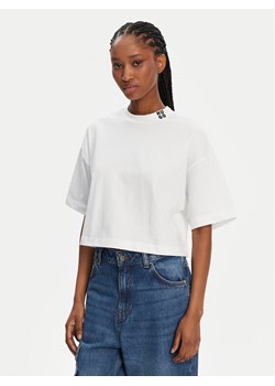 HUGO T-Shirt Damelody 50520187 Biały Relaxed Fit ze sklepu MODIVO w kategorii Bluzki damskie - zdjęcie 182624390