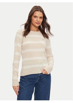 Tommy Hilfiger Sweter WW0WW44161 Beżowy Regular Fit ze sklepu MODIVO w kategorii Swetry damskie - zdjęcie 182624481