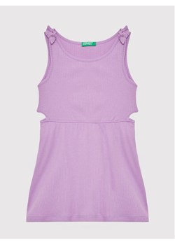 United Colors Of Benetton Sukienka letnia 3HCGCV005 Fioletowy Regular Fit ze sklepu MODIVO w kategorii Sukienki dziewczęce - zdjęcie 182624531