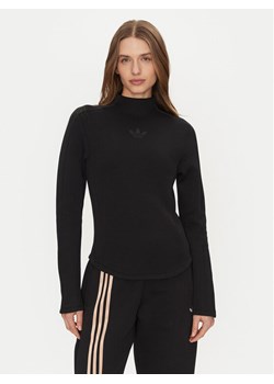 adidas Bluzka Structured Interlock JJ0937 Czarny Slim Fit ze sklepu MODIVO w kategorii Bluzki damskie - zdjęcie 182624643